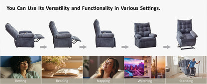 Redlife Power Lift Reliner Chair for Elderly Ergonomic Reliner Sofa w/ 3 Motor Power Adjustable Position for Living Room Bedroom