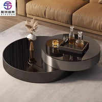 Italian Luxury Rotating Coffee Tables Modern Minimalist Living Room Extension Coffee Table Creative Design Home Furniture FYCT