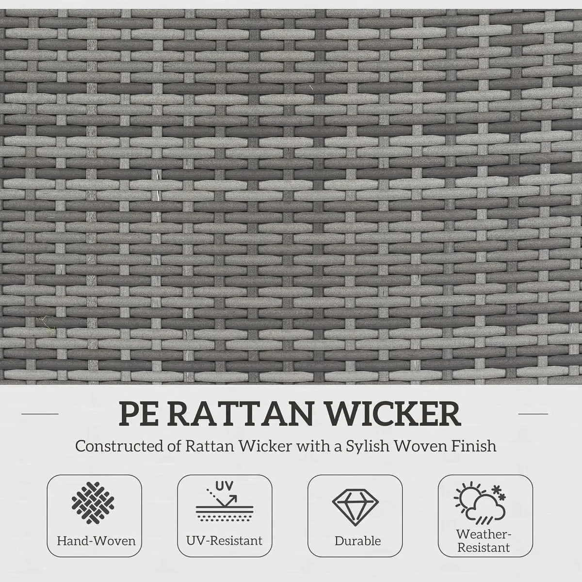 7-Piece Patio Furniture Set, Outdoor Wicker Conversation Set, All Weather PE Rattan Sectional Sofa Set with Glass Table, Pillows