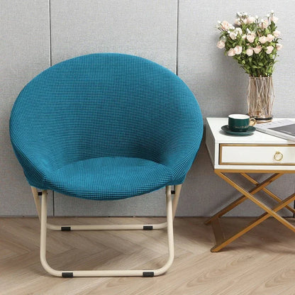 New Simple Saucer Chair Cover Moon Sauce Chair Protector Round Camping Chair Covers Knitted Jacquard Corn Pattern Seat Cover
