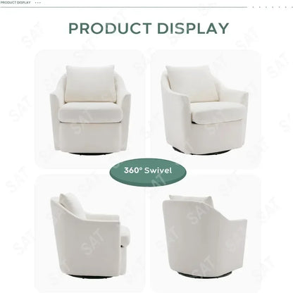 Linen Dining Chair with Casters Modern Storage Seat Design for Relaxing Upholstered Arm Chair, Single Sofa Chair