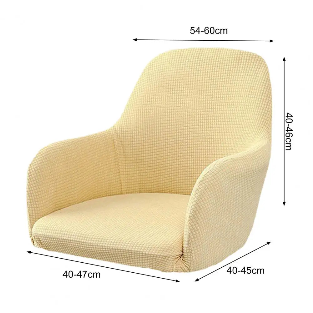 Dining Chair Cover Stretch Wedding Chair Protector Elastic Chair Cover Non-fading Solid Color Slipcover Soft Wear for Curved