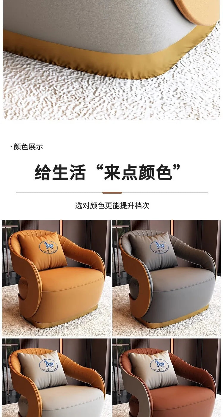 Office VIP Room Meeting Sofa Club Hotel Light Luxury Business Single Sofa Resting Area Negotiation Sofa Chair