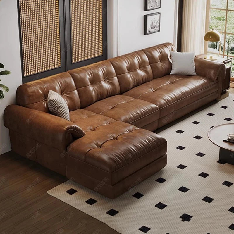 French leather Sofas Living Room family nordic minimalist Sofas luxury europe salas y sofas muebles economicos home Furniture
