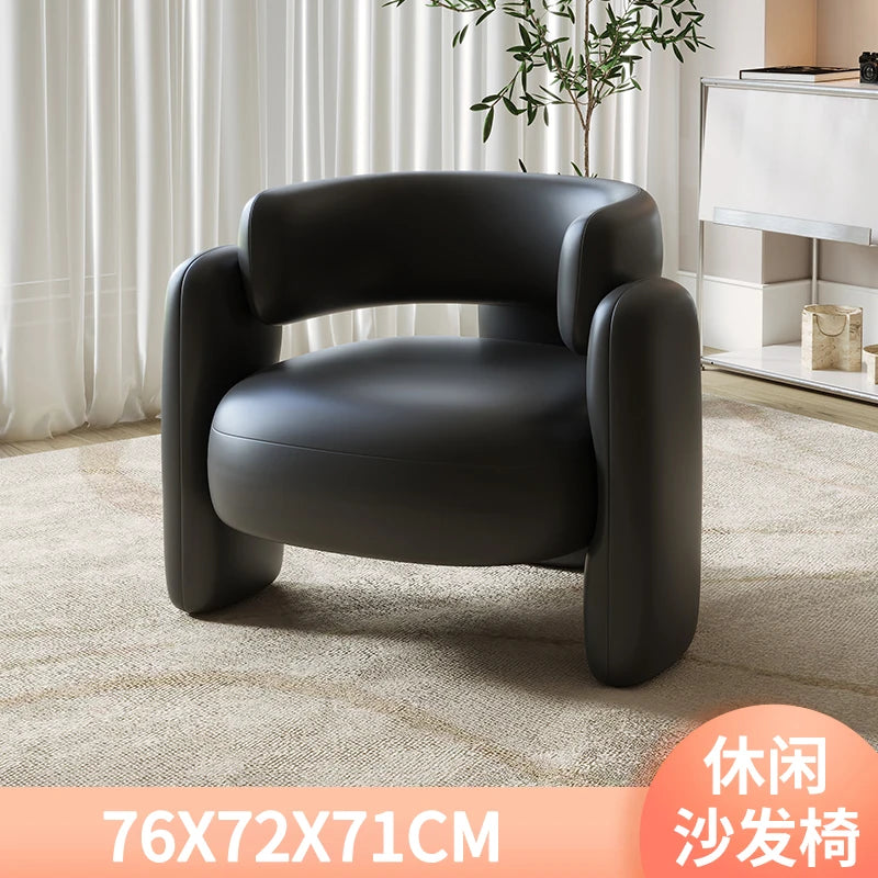 Cream Single Sofa Chair Balcony Light Luxury Chair Tea Table Combination Beauty Salon Rest Area Reception Negotiation Chair