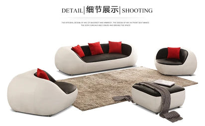 PatioLix Cute Luxury Nordic Sofa Set – Soft Lazy Loveseat & Modern Lounge Puffs