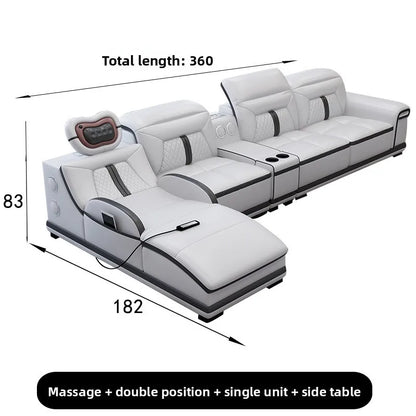 Electric Recliner Sofa with Massage Function Modern Minimalist Sectional Sofa for Large Living Room Smart Multi Functional Couch