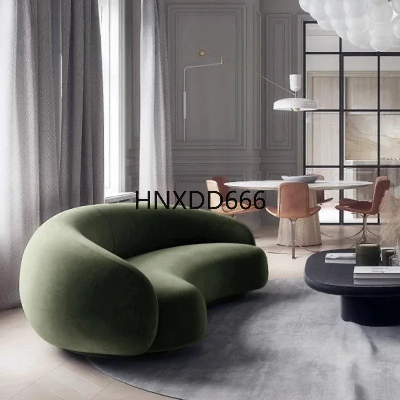 Lounge Curved Living Room Sofas Modern Luxury Nordic Sofas Floor Sofas Air Cloud Curved Designer Relaxing Wood Divano Furniture