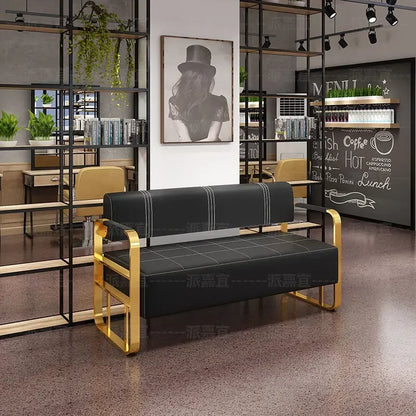 A Barber Shop Sofa Waiting Chair Stainless Steel Office Reception Sofa Chair