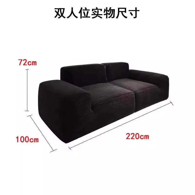 Simple Style Vacuum Compression Living Room Sofa Light Luxury Furniture Corduroy Sponge Filling Multi-Person Sofa Customization