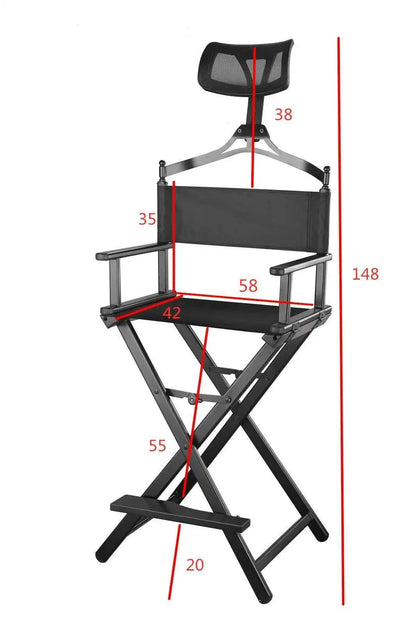 Outdoor Modern Portable All Aluminium Lounge Chair with Headrest - Portable Makeup Artist/Beach Chair Bar Office Makeup Chair