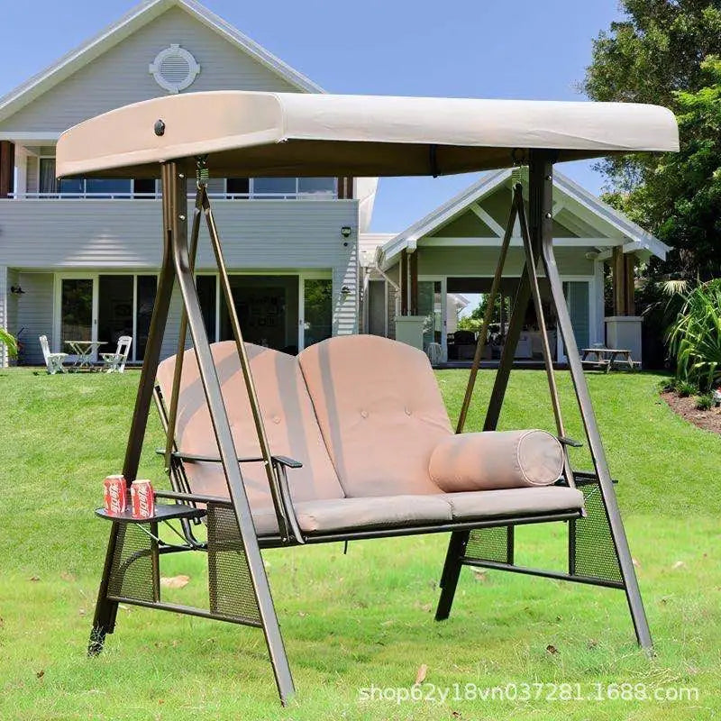 Outdoor swing hanging basket hanging chair courtyard balcony children's swing villa yard mesh triple double swing chair
