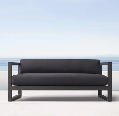 Outdoor sofa balcony Aluminum alloy open-air balcony Corner double three outdoor lazy courtyard Sunscreen rattan leisure