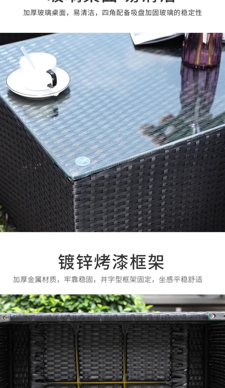 Outdoor sofa combination courtyard garden balcony rattan table and chairs terrace waterproof and sun protection outdoor