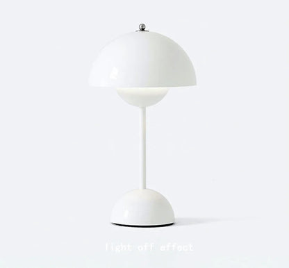 Nordic modern minimalist bedroom bedside lamp creative  flower bud cream style small table