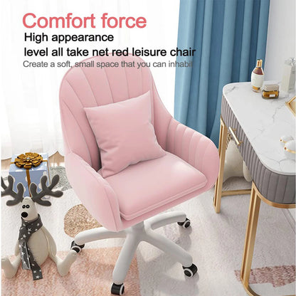 Home Office Chair Computer Chair with Mid-Back Upholstered Modern Tufted Task Chair Swivel Height Adjustable Velvet Chair.