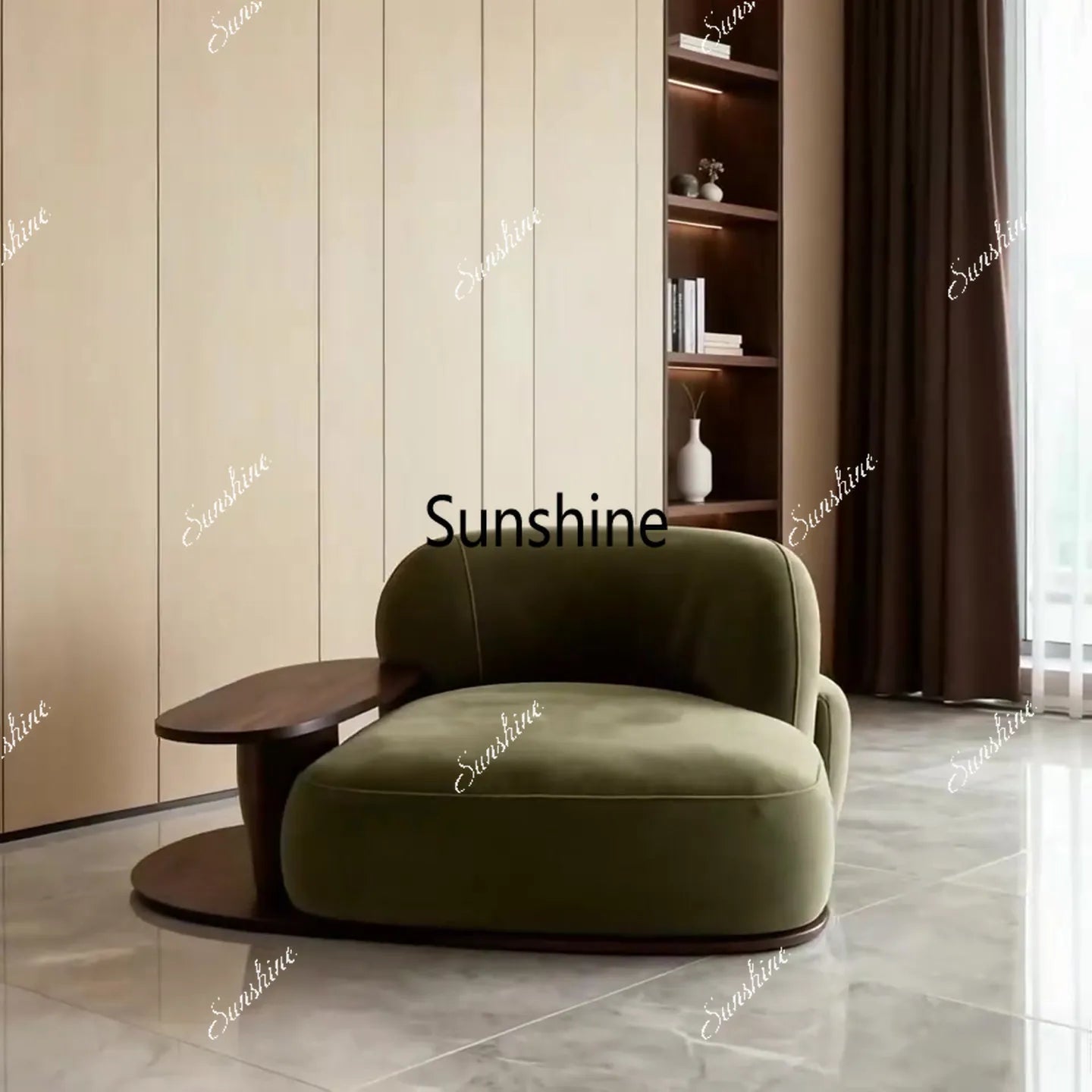 Italian minimalist fabric single sofa modern simple small apartment leisure chair