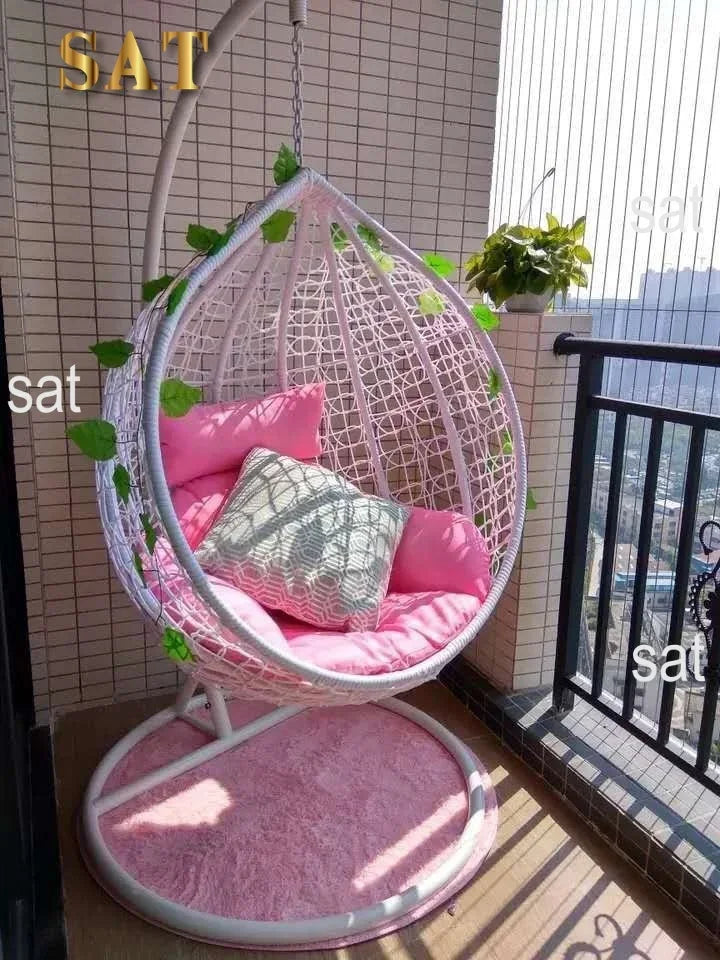 -Indoor Outdoor Rope Hanging Swing Terrace Bedroom Hammock Egg Chair Swing Custom Patio Swing Chair