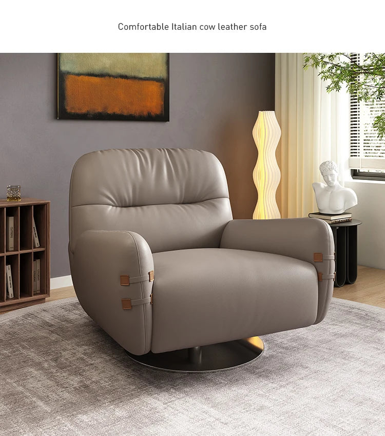 HXL modern light luxury leather sofa chair single simple living room small apartment bedroom leisure chair