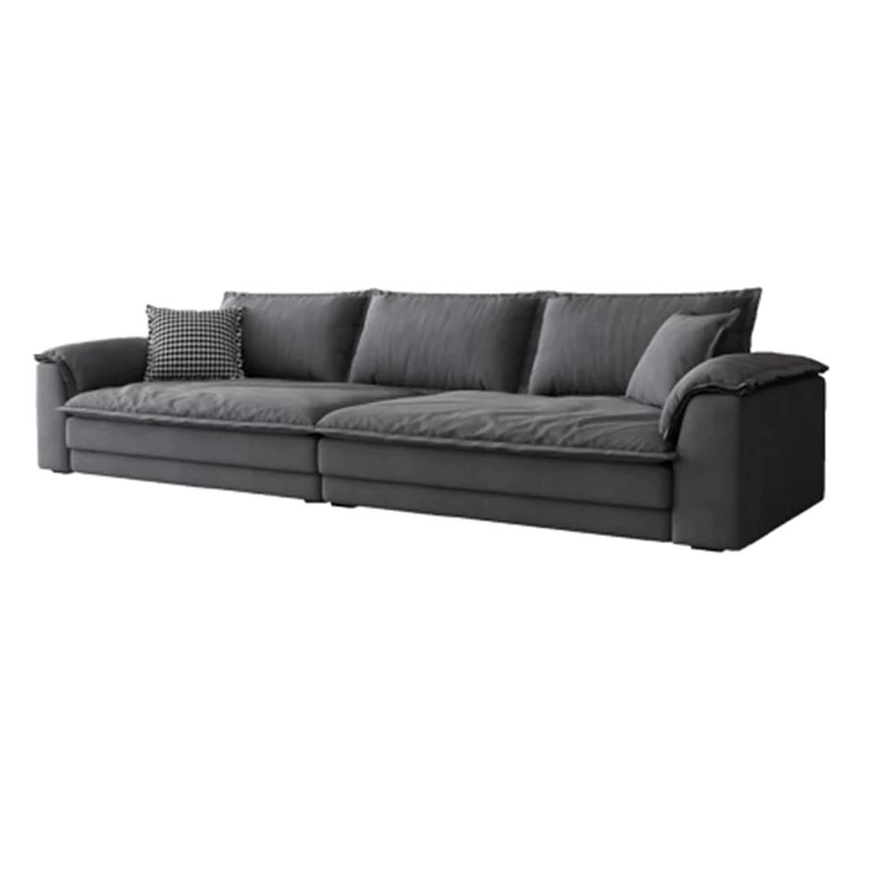 A Minimalist petal retro sofa home living room simple matte fabric corner sofa