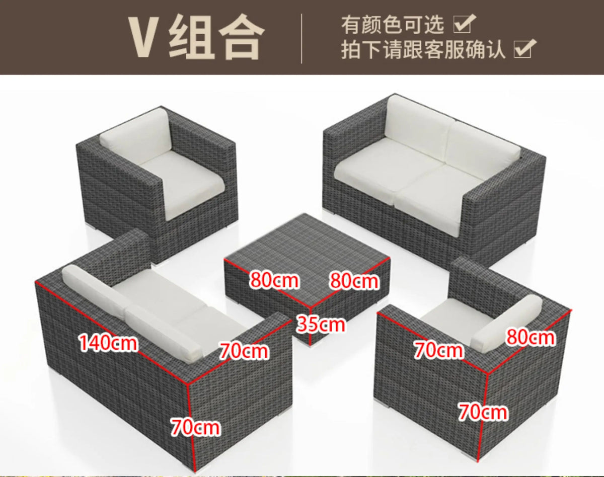 Outdoor Rattan Garden Furniture Sets Sofa Modern Luxury Metal Garden Furniture Sets Storage Table Conjunto Trendy Furniture