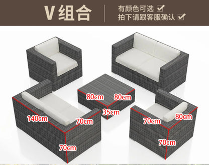Outdoor Rattan Garden Furniture Sets Sofa Modern Luxury Metal Garden Furniture Sets Storage Table Conjunto Trendy Furniture