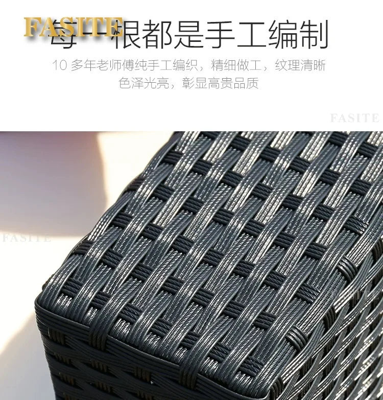 Outdoor round rattan sofa combination garden courtyard