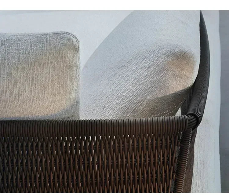 Nordic Solid Wood Sofa Chair Leisure Patio Living Room Furniture Villa Luxury Sofa Combination Garden Furniture Sets Rattan