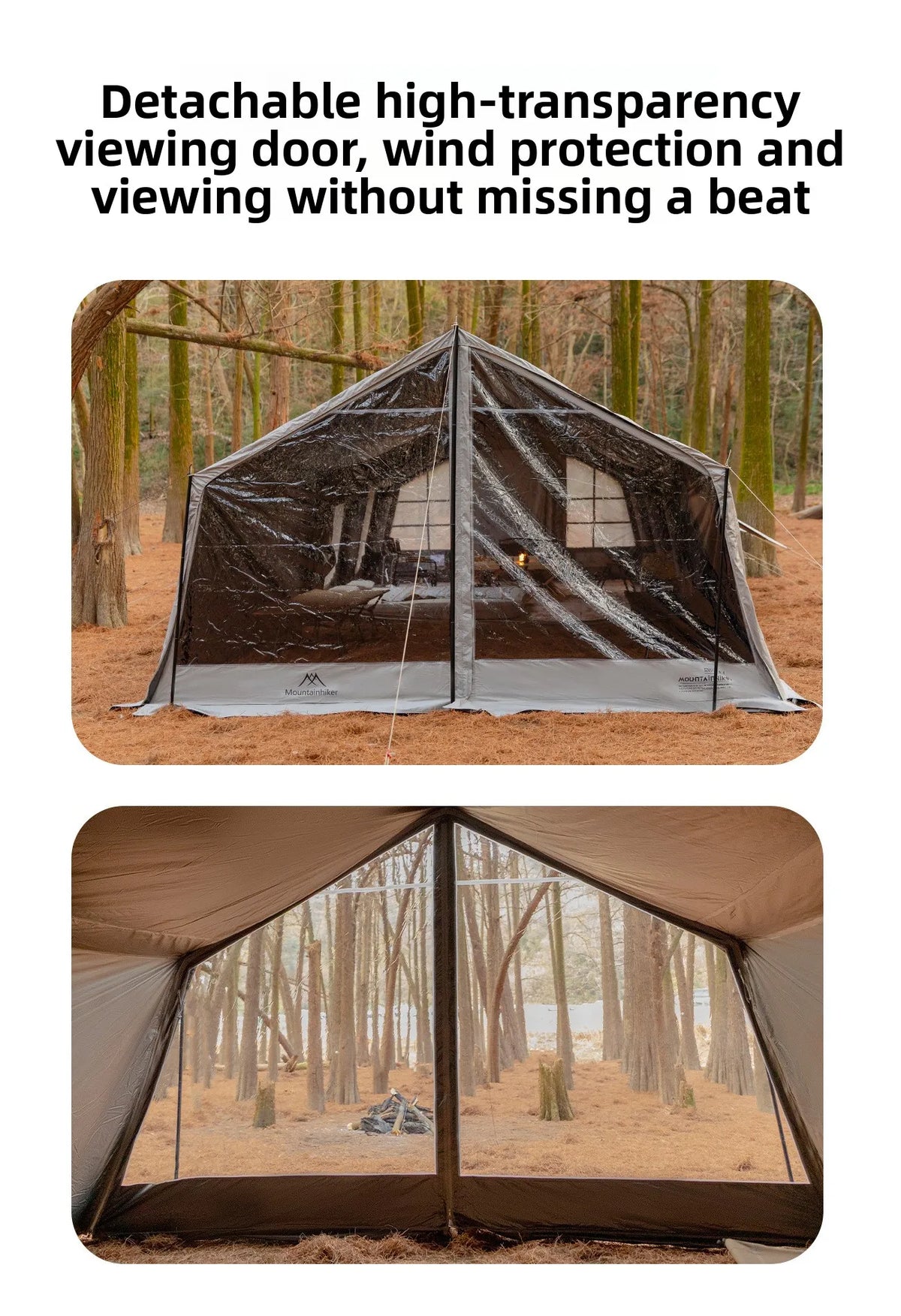 Mountainhiker 13.6㎡ Large Inflatable Tent Outdoor Camping 8-10 Person Tent Rainproof Family Awning Beach Quick Open Fishing Park