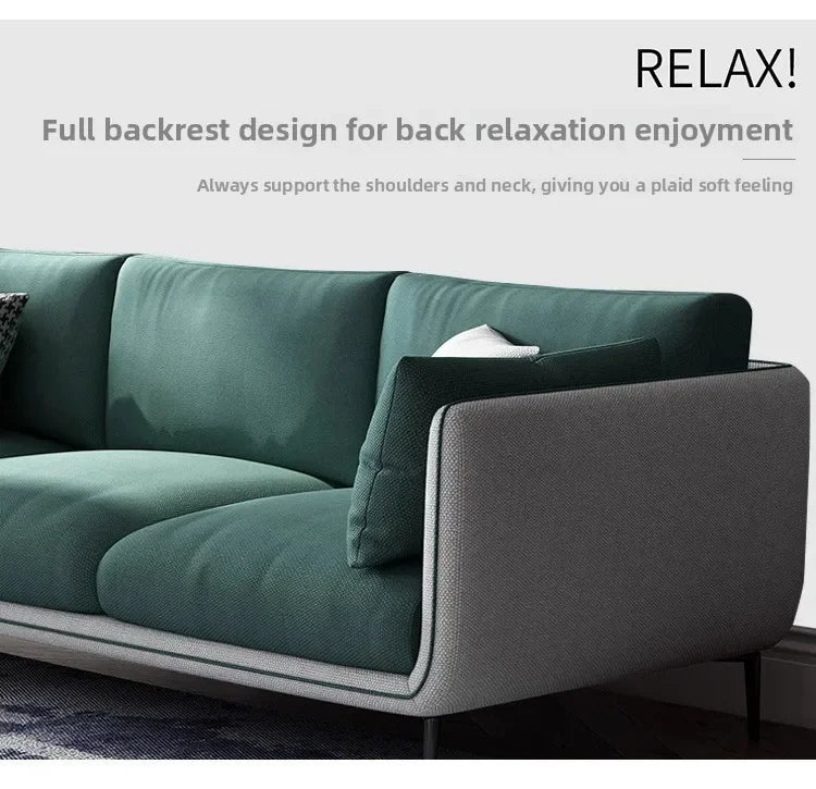 Nordic modern and simple, fabric sofa living room double, three combination small apartment light luxury Internet