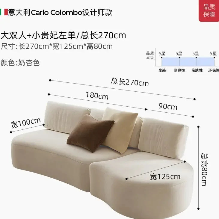 Italian minimalist special-shaped curved fabric sofa villa club small apartment living room home simple SOFA