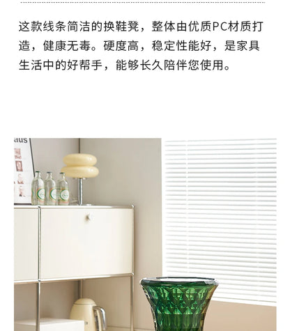 Nordic creative crystal stool Nordic simple color transparent bathroom home shoe changing  creative ins low