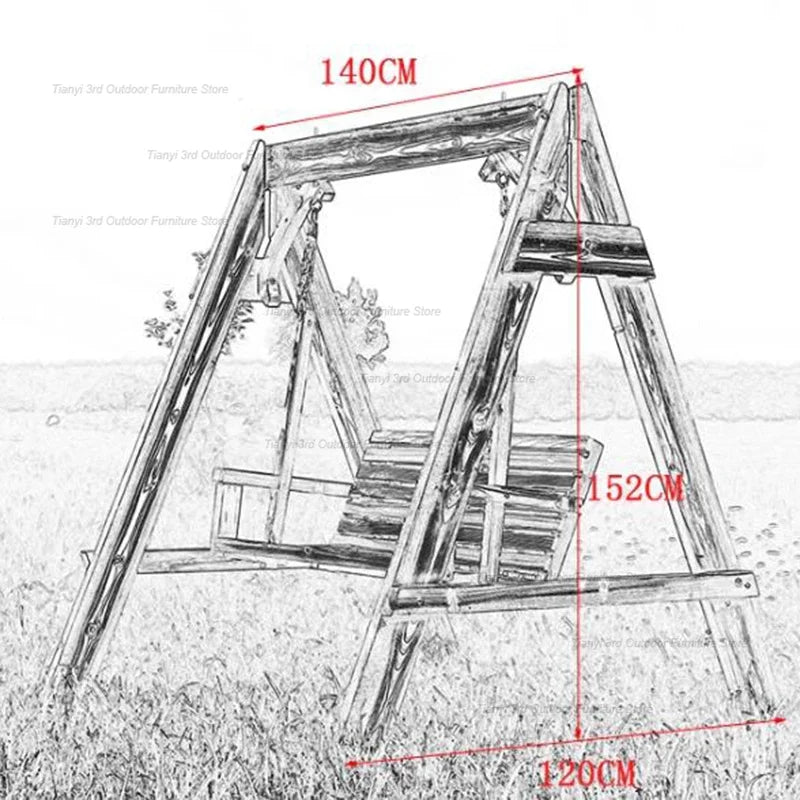 Advanced Wooden Patio Swings Balcony Villa Courtyard Fashion Patio Swings Hotel Simplicity Outdoor Furniture Columpiar Lsqq