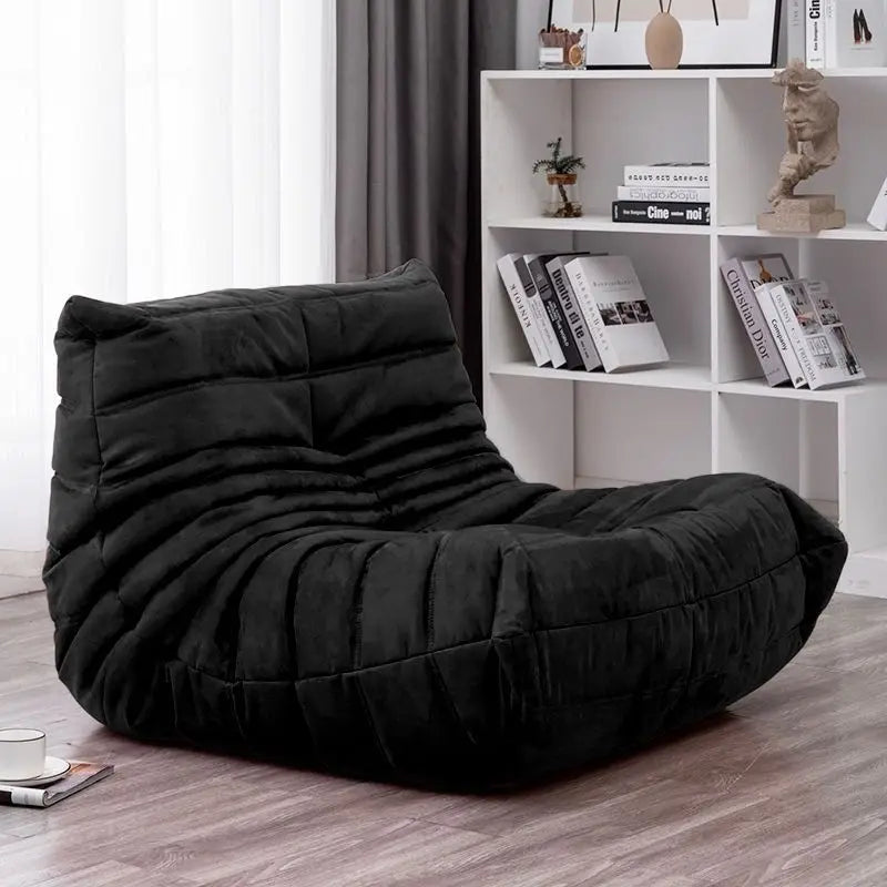 Single sofa living room bedroom lazy fabric leather leisure chair small apartment cream wind