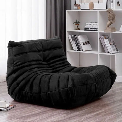 Single sofa living room bedroom lazy fabric leather leisure chair small apartment cream wind