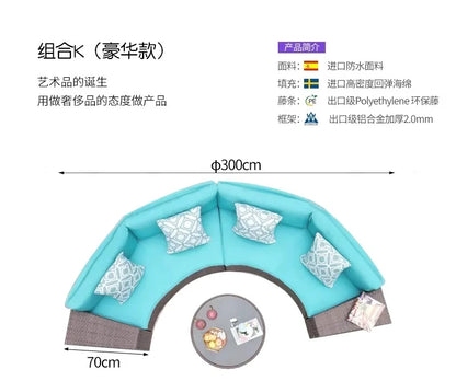 furniture sofa combination garden terrace leisure rattan circular courtyard outdoor open-air rattan chair for living room