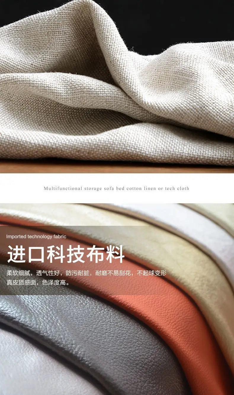 Multifunctional foldable sofa bed dual-purpose retractable small apartment storage single push-pull bed technology fabric
