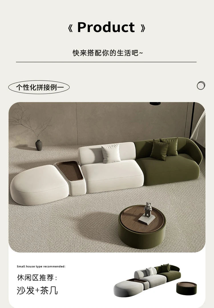 Curved Sofa Special Shaped Designer Beauty Salon Couch Lounge Area Sofa Coffee Table Set Furniture Velvet Living Room Sofas