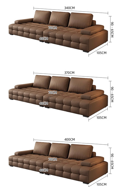 Modern Minimalist New Leather Living Room Lawrence Italian Light Luxury Straight L Shaped Sectional Lazy Soft Tatami Lounge Sofa