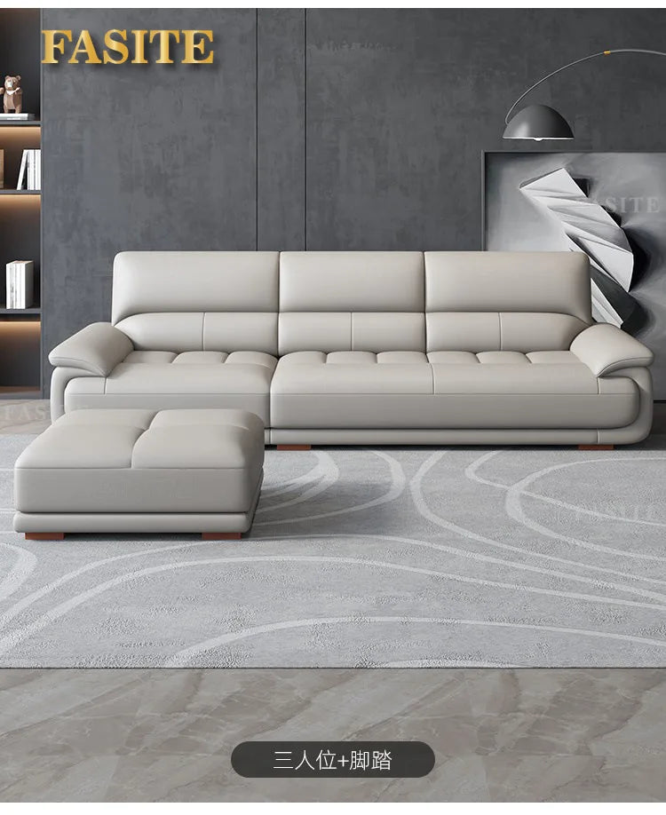 Premium Simple and modern combination imported concubine sofa size apartment living room first layer cowhide leather art sofa