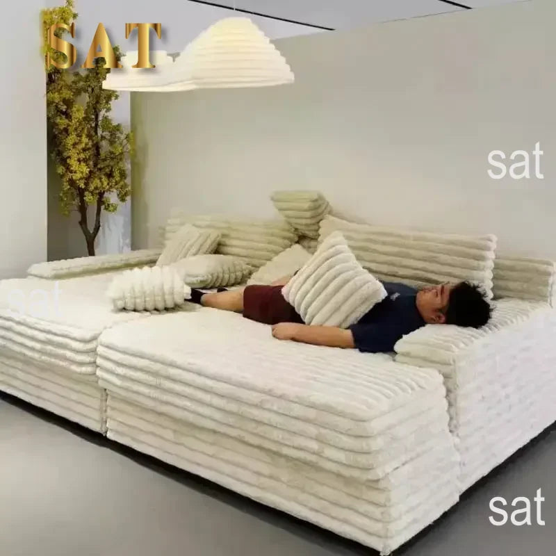 #e forDesign Filler Living Room Sofas European Beige Luxury Floor Compressed Sofas Puffs Recliner Modern Divani Soggiorno Furnit