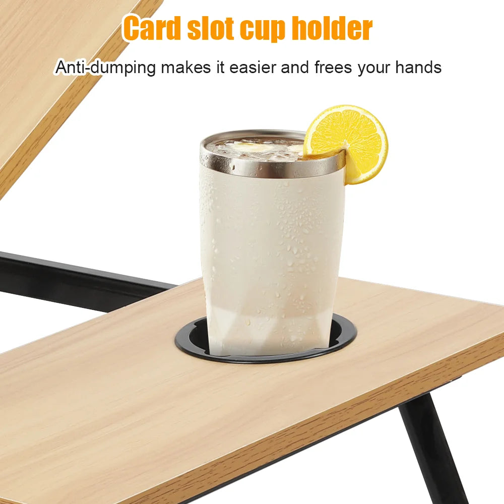 Adjustable Foldable Laptop Desk Portable Ergonomic Stand for Bed Sofa Notebook