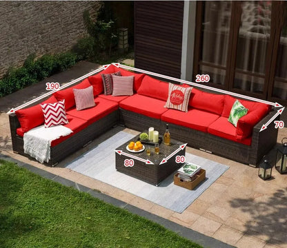 Outdoor sofa combination courtyard garden balcony rattan table and chairs terrace waterproof and sun protection outdoor