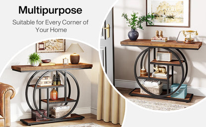 Console Table, 4-Tier Entryway Table, 41.3-Inch Industrial Sofa Table for Living Room, Foyer Hallway Table for Entrance