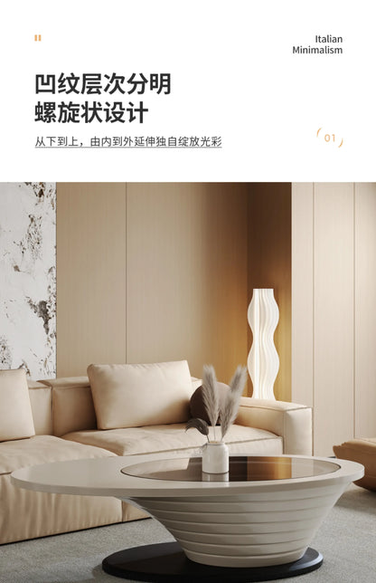 Round Designer Coffee Table Books Nordic Aesthetic Unique Coffee Table Glass Living Room Modern Mesa Auxiliar Salon Furniture