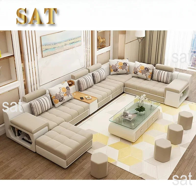 -Modern Design Living Room Sofa Leisure Corner Sofa Set