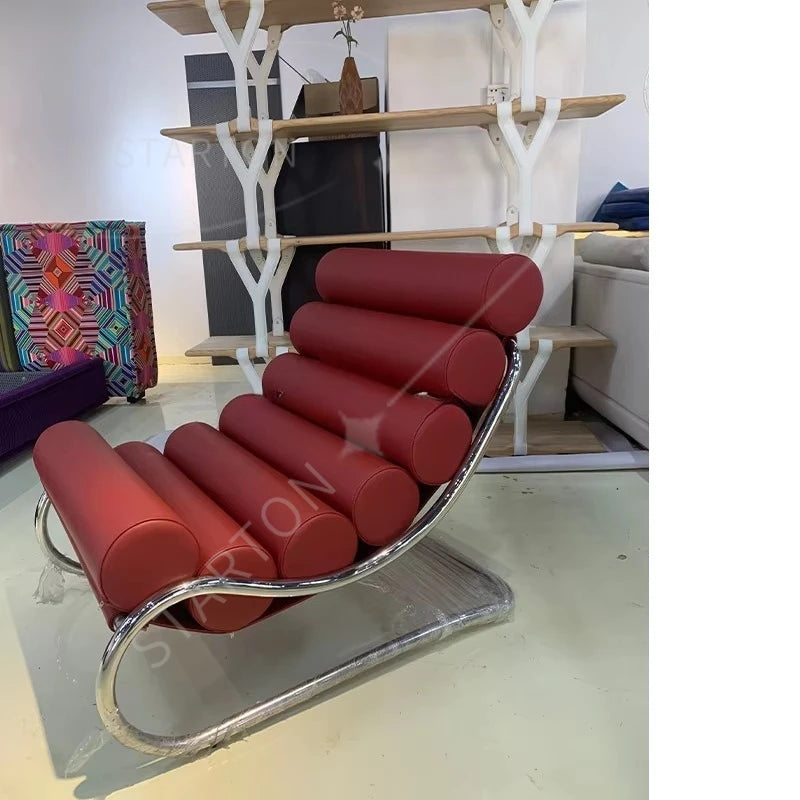 Italian Genuine Leather Recliner Chair Minimalist Living Room Furniture for Home Hotel
