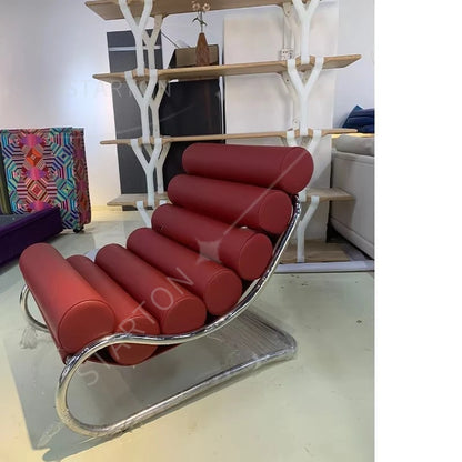 Italian Genuine Leather Recliner Chair Minimalist Living Room Furniture for Home Hotel