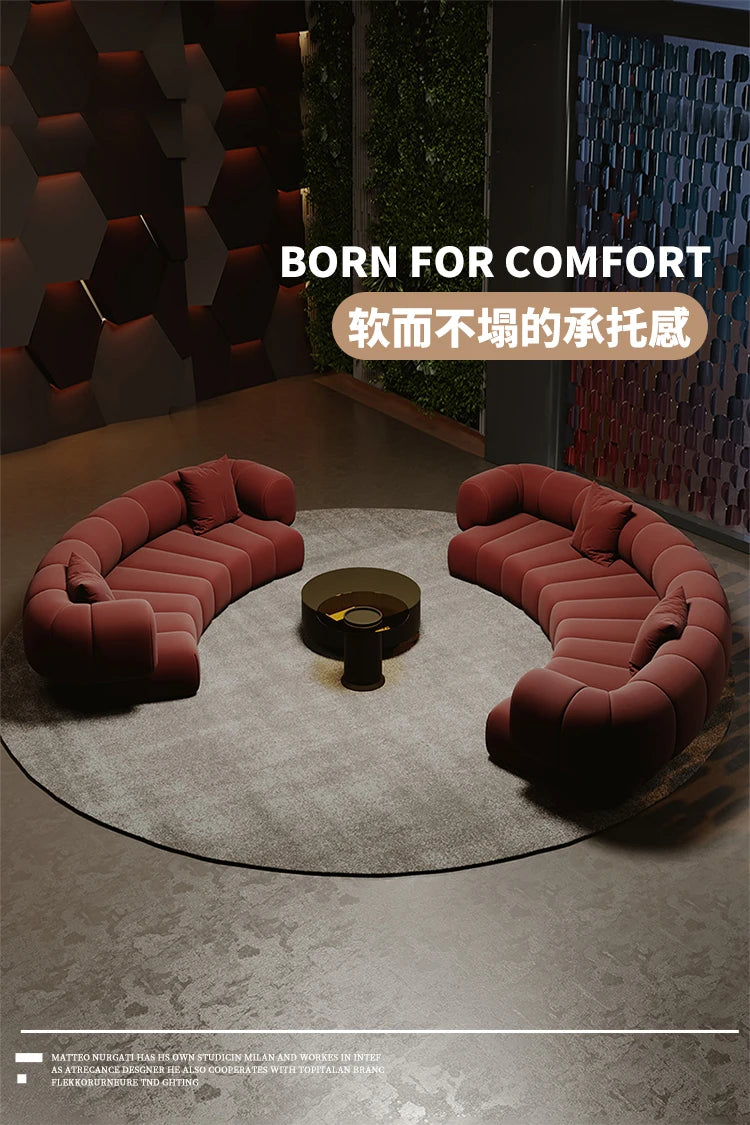 #  Nordic Semi Circular Arc Sofa Modern Designer Beauty Salon Reception Office Sofa Hotel Rest Area Office Furniture Transat