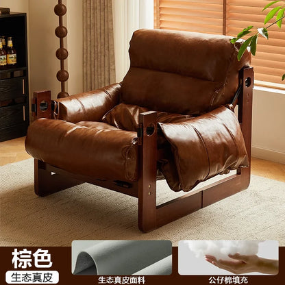 Mid century leather sofa chair balcony Luxury Design comfortable Lounge armchair modern interior fotel wypoczynkowy furniture